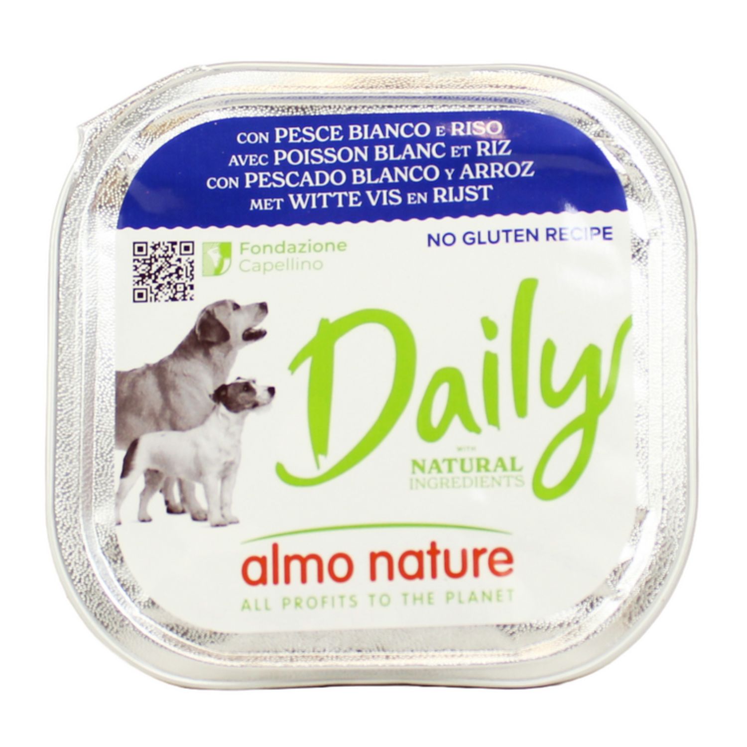 Almo Nature Daily Pesce Bianco E Riso Per Cane Vaschetta 300 g