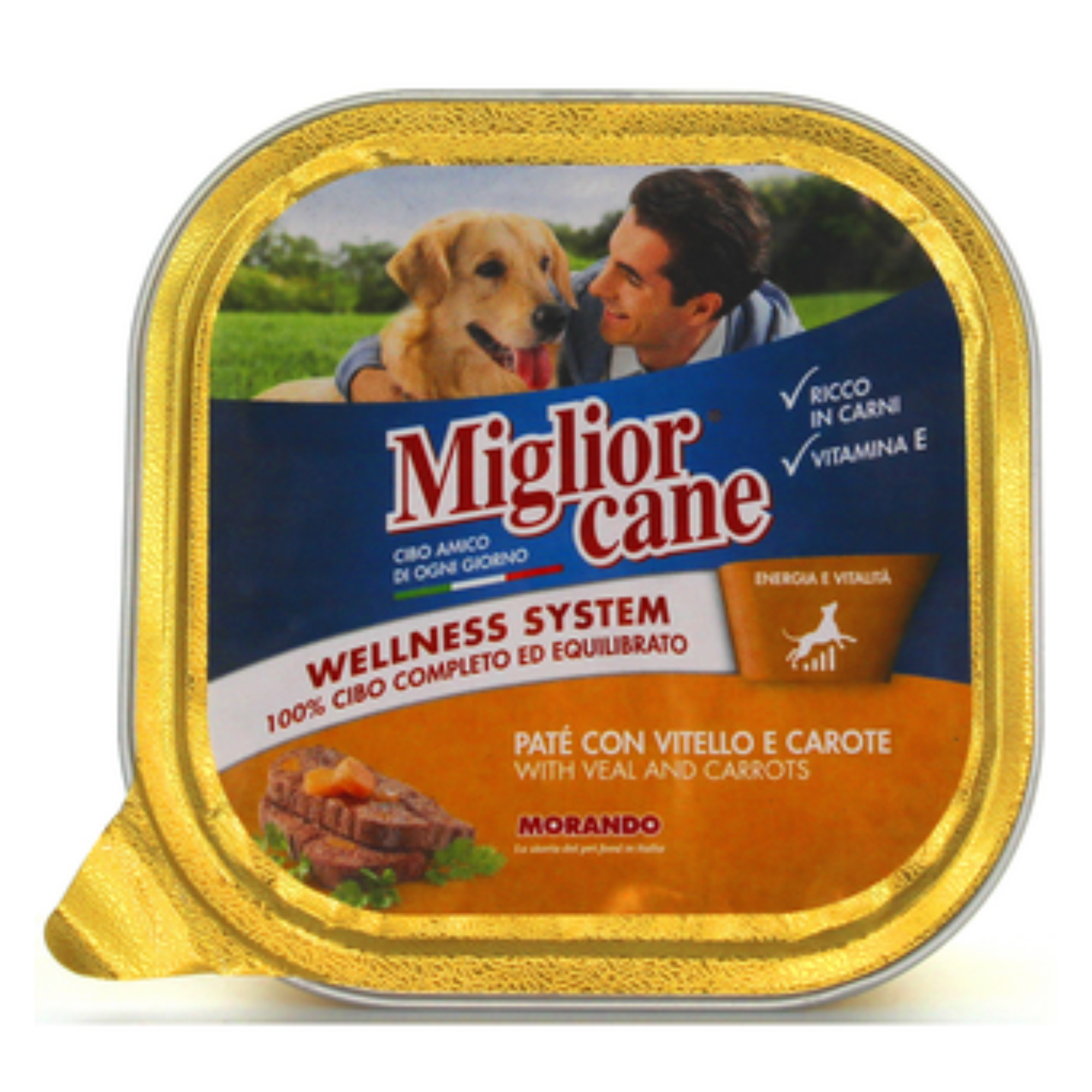 Paté Per Cani Miglior Cane Wellness System Con Vitello E Carote 300g