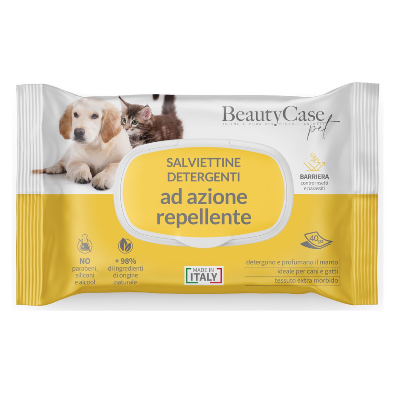 Beautycase Pet Salviettine Detergenti Ad Azione Repellente 40 Pezzi