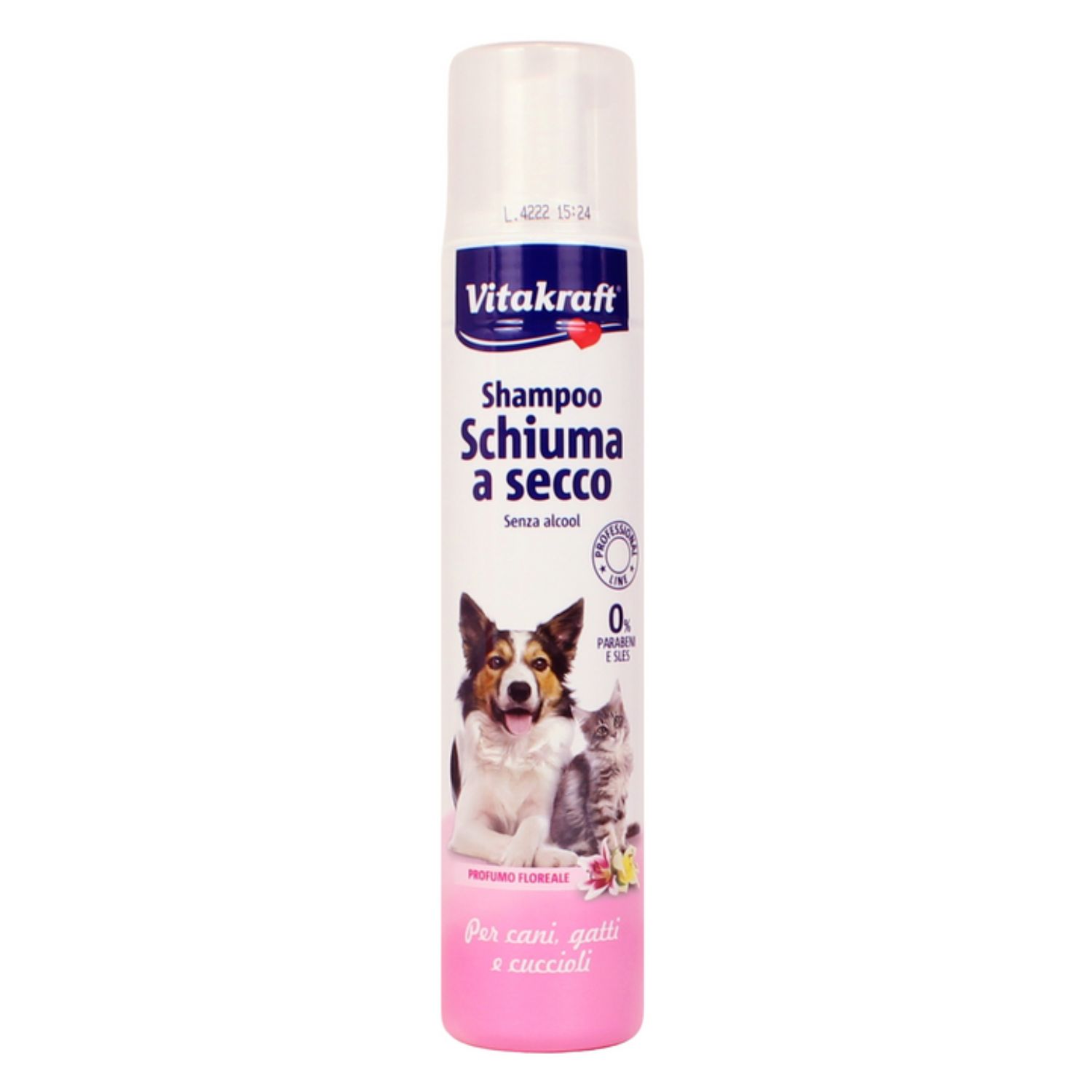 Vitakraft Shampoo Schiuma A Secco Per Cani Gatti E Cuccioli Profumo Floreale 200 Ml