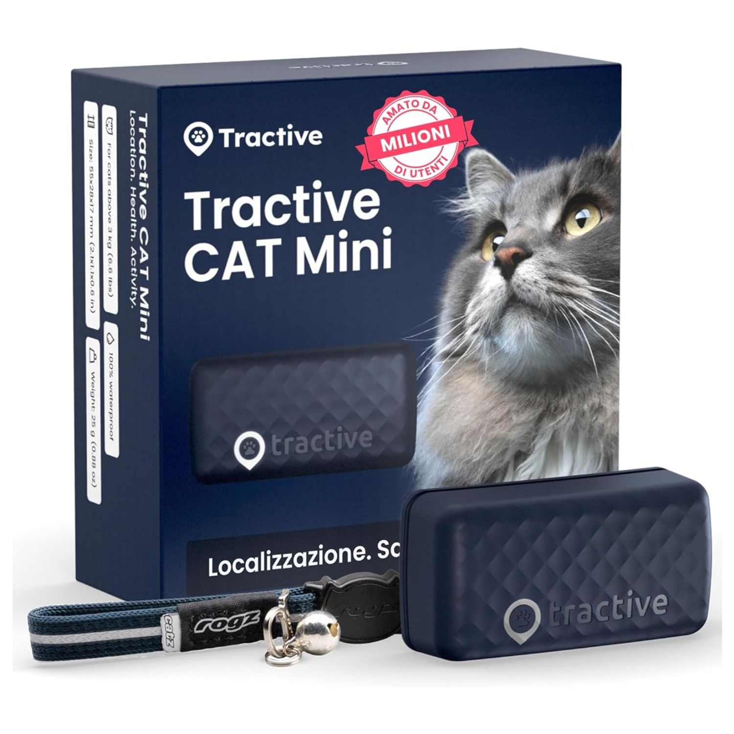 Tractive Cat Mini Localizzatore GPS Per Gatti Con Collare Incluso