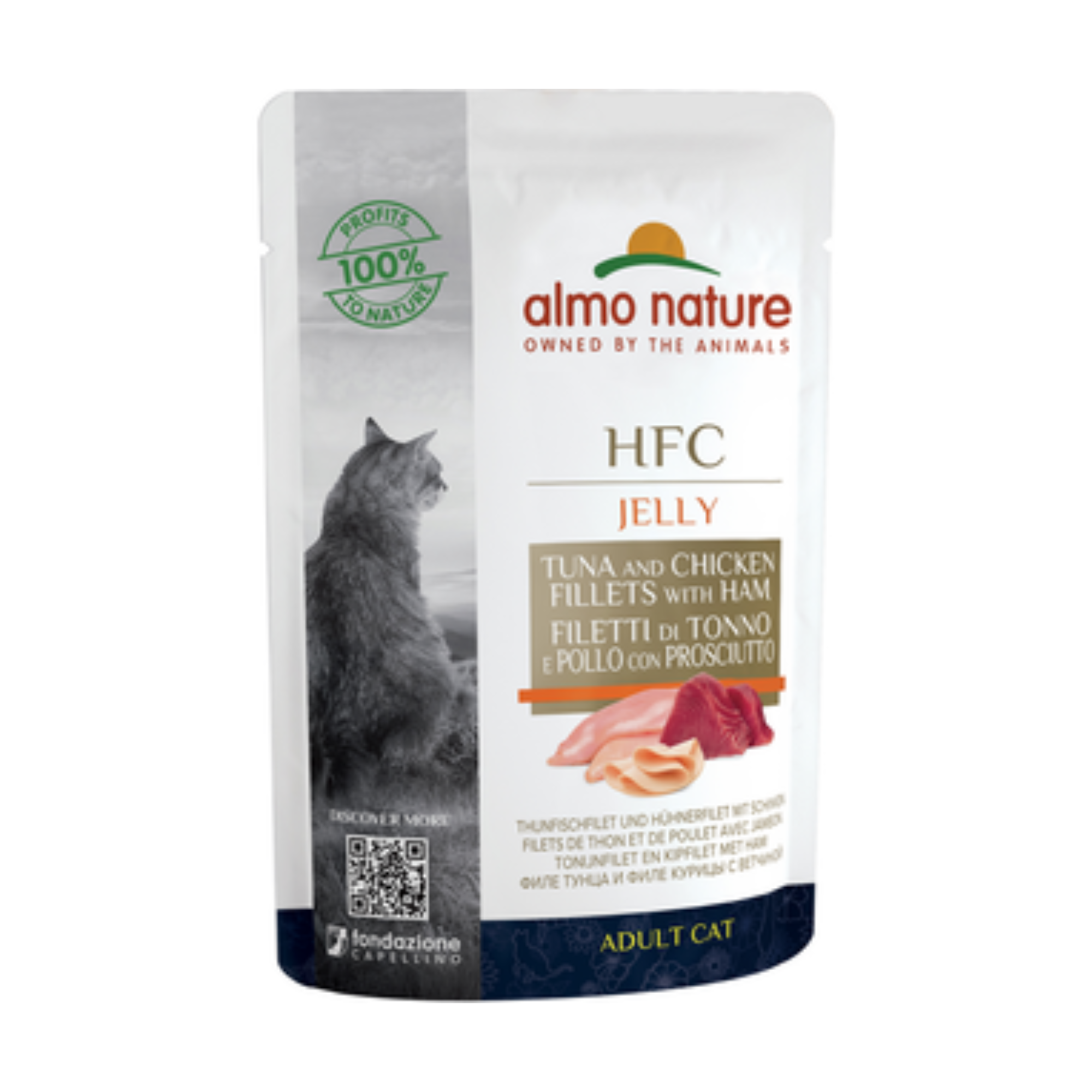 Almo Nature HFC Jelly Tonno E Filetti Di Pollo Con Prosciutto 55gr