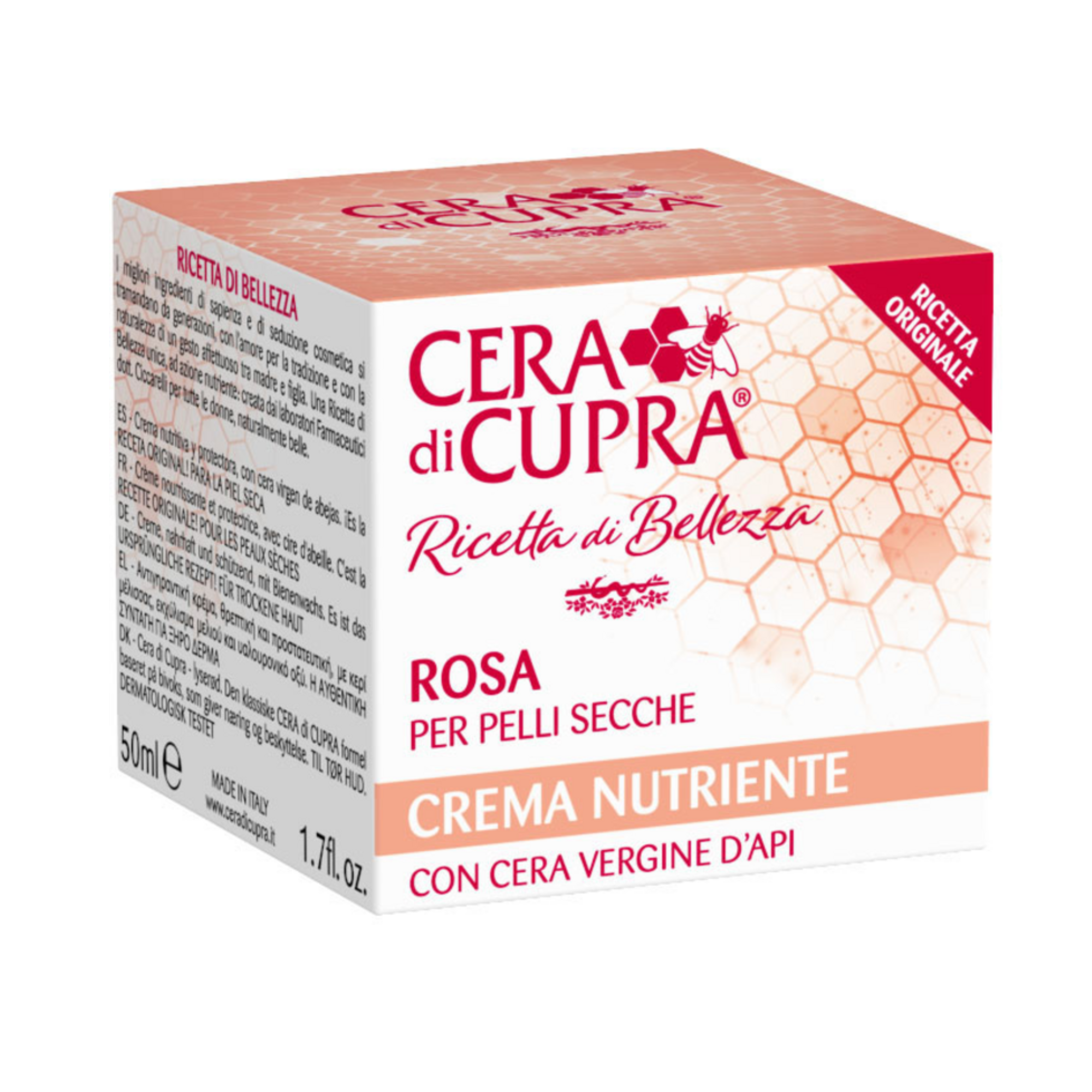 Crema Nutriente Rosa Per Pelli Secche Cera Di Cupra Con Cera Vergine D’Api 50 ml