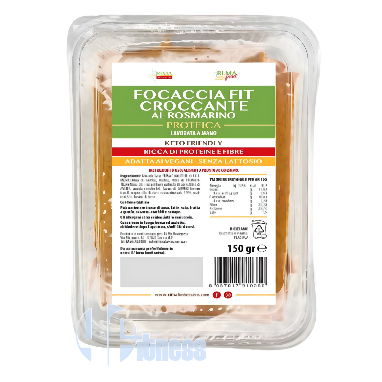 Ri.Ma Benessere Focaccia Fit Croccante Proteica Al Rosmarino 150 g