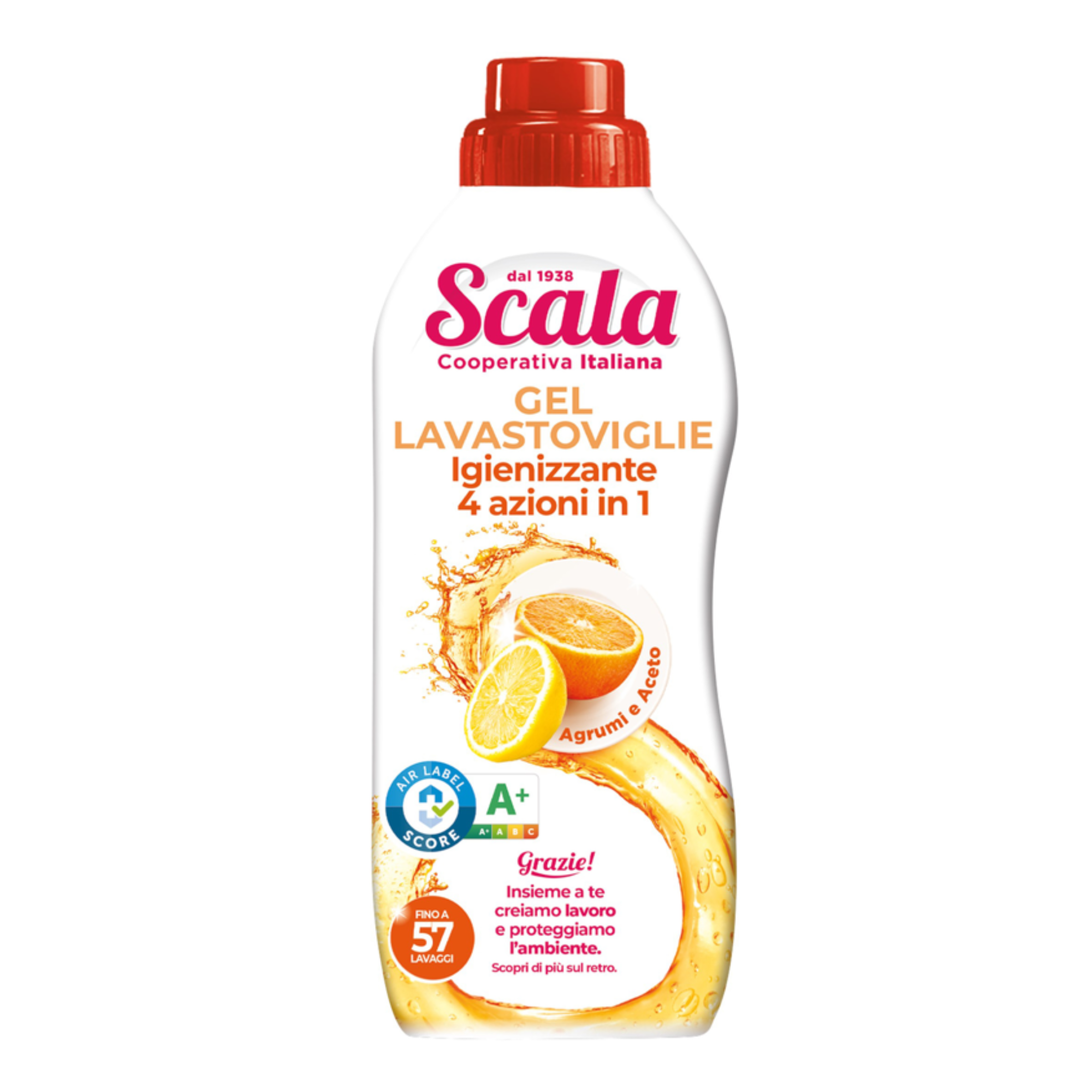Detersivo Lavastoviglie Scala Gel Igienizzante 4 Azioni In 1 Agrumi E Aceto 57 Lavaggi