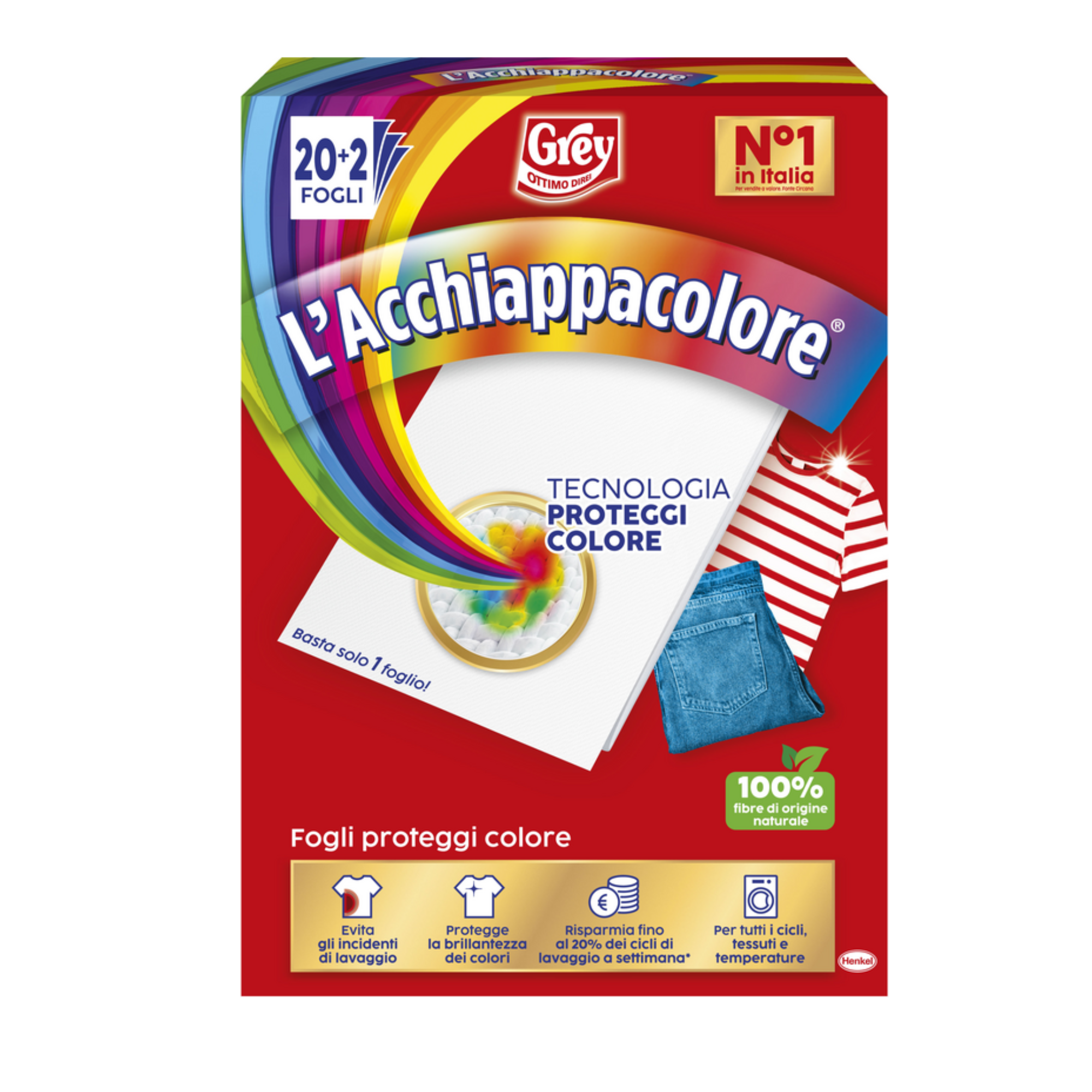 L'Acchiappacolore Grey 20+2 Fogli Proteggi Colore