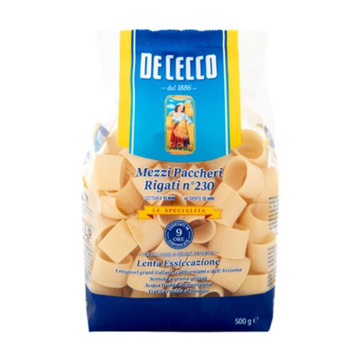 Mezzi Paccheri Rigati n.230 De Cecco 500 g