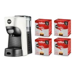 Lavazza A Modo Mio Tiny Eco Bianca + 64 Capsule Qualità Rossa