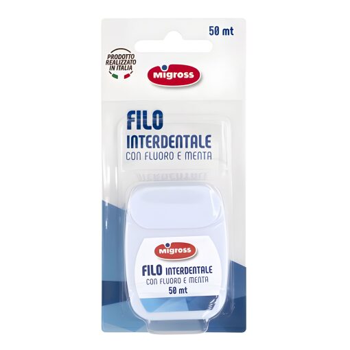 Filo Interdentale Con Fluoro E Menta Migross 50 m