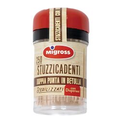 Migross Stuzzicadenti Sterilizzati In Betulla Con Dispenser x250