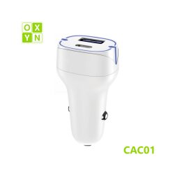 Caricatore Auto OXYN Doppia Porta USB + USB-C Fast Charge
