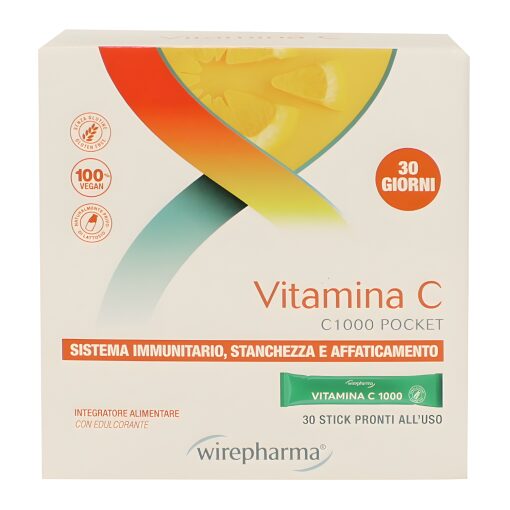 Wirepharma Vitamina C Sistema Immunitario 30 Sticks Integratore Alimentare