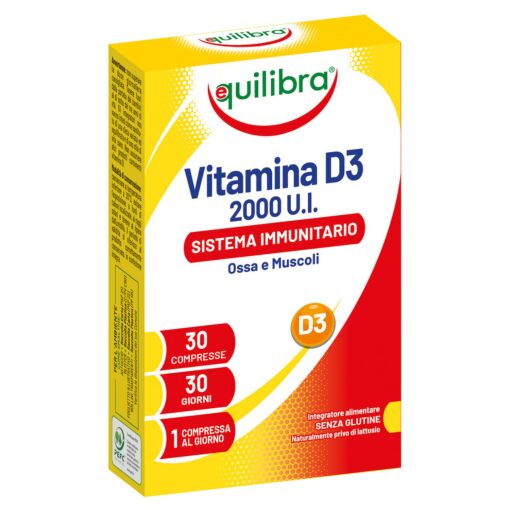 Equilibra Vitamina D3 2000 U.I. 30 Compresse Masticabili Integratore Alimentare