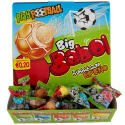 SPEDIZIONE 21GG Big Babol Play Football Bubble Gum Ripieno 200 Pezzi
